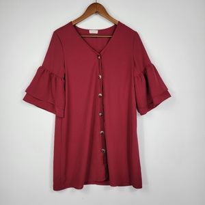 She‎ & Sho Blouse Maroon Sz Small